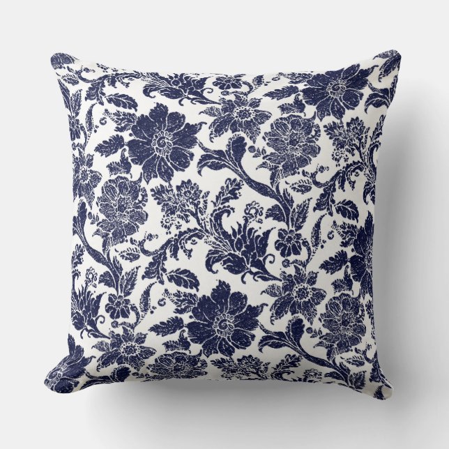 Blauw Witte Worp Kussen (Voorkant)