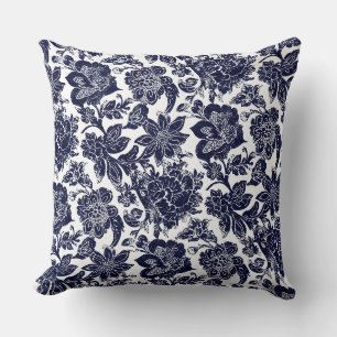 Blauw Witte Worp Kussen