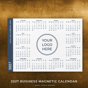 Blauw Witte Zakelijk Logo 2027 Magnetische Kalende