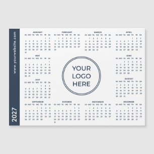 Blauw Witte Zakelijk Logo 2027 Magnetische Kalende