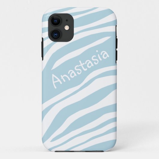 Blauw & witte zebra Afdrukken iPhone 5 Hoesje (Achterkant)