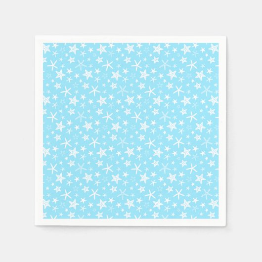 Blauw Witte Zeester Bruidsdouche Servetten (Voorkant)