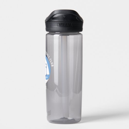 blauw witvolleybalteam kleuren atleet naam waterfles (Achterkant)