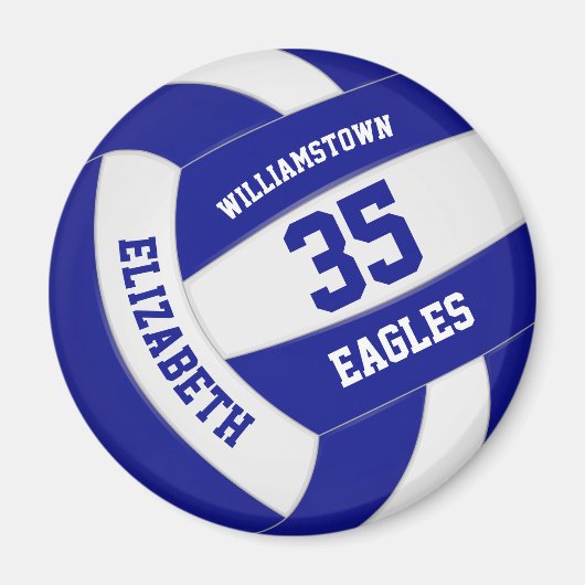 blauw witvolleybalteam naam jongens jongens magneet (Voorkant)