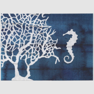Blauw Wood Tissuepapier