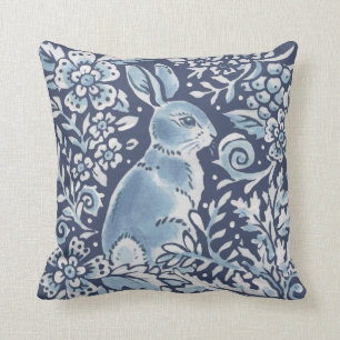 Blauw Woud Bosnenkonijn Kussen