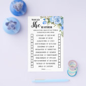 Blauw Would She Rather douche bilinguale spelkaart Flyer (Enkel)