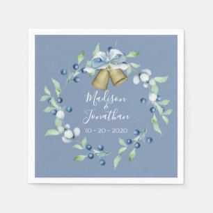  blauw Wreatscript Elegant Custom Wedding Servet