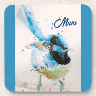 Blauw Wren Wrens Waterverf Babyblauw Australisch Bier Onderzetter