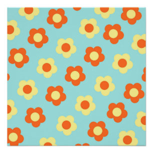 Blauw Y2K Krachtige Wilde Bloem Levendig Lente Kun Perfect Poster