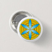 blauw zaad ronde button 3,2 cm (Voorkant /achterkant)