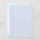 Blauw zacht plaid bow baby shower kaart (Achterkant)