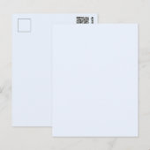 Blauw Zacht Wit Pastel Effen Kleur Briefkaart (Voorkant / Achterkant)