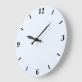 Blauw Zacht Wit Pastel Effen Kleur Grote Klok (Hoek)