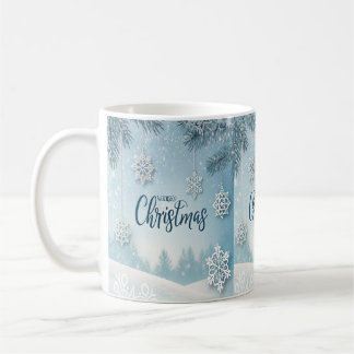 Blauw Zachte & Kalm Kerstsneeuw Kristal Design- Koffiemok