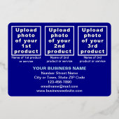 Blauw Zakelijk Merk op Kerstmis Rechthoek Folie Feestdagenkaart (Achterkant)