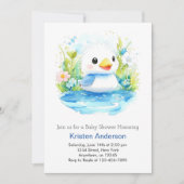 Blauw Zalig Waterverf Duck Boy Baby shower Kaart (Voorkant)