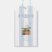 Blauw Ze is van de Markt Bruids douche Cadeaulabel (Voorkant)