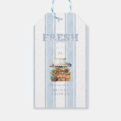 Blauw Ze is van de Markt Bruidsfeestje Cadeaulabel (Achterkant)