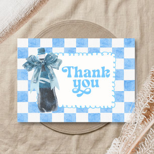 Blauw Ze staat op het punt om te baren Baby Shower Bedankkaart
