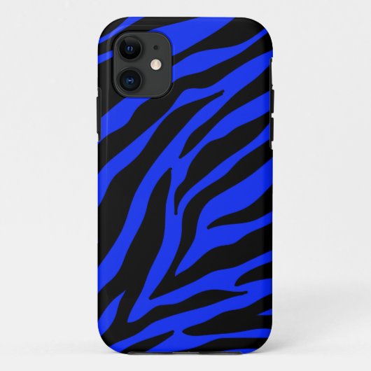 blauw zebra Case-Mate iPhone case (Achterkant)