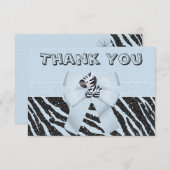 Blauw Zebra en afdrukken Blik Kijk goed Bedankkaart (Voorkant / Achterkant)