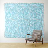 Blauw Zebra Patroon Wandkleed (In Situ (horizontaal))