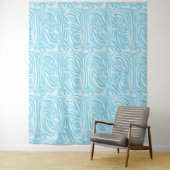Blauw Zebra Patroon Wandkleed (In situ)