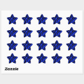 blauw zebra ster sticker (Vel)