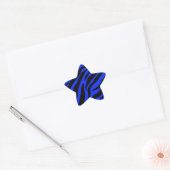blauw zebra ster sticker (Envelop)