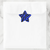 blauw zebra ster sticker (Tas)