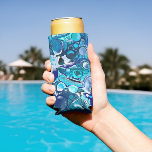 Blauw Zee beluistert Abstracte kunst (Insitu Zwembad)