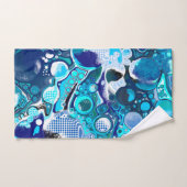 Blauw Zee beluistert Abstracte kunst Handdoek (Handdoek)