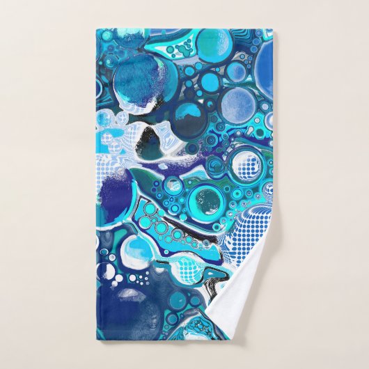 Blauw Zee beluistert Abstracte kunst Handdoek (Handdoek)