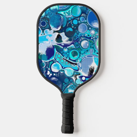 Blauw Zee beluistert Abstracte kunst Pickleball Paddle (Achterkant)