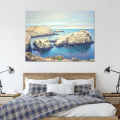 Blauw Zee Canvas Afdruk (Insitu (Slaapkamer))