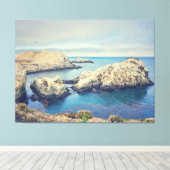 Blauw Zee Canvas Afdruk (Insitu (Houten vloer))