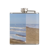 Blauw Zee en schoorfoto Heupfles (Achterkant)