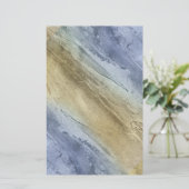 Blauw Zee en zand Waterverf Kustpapier voor zeep (Staand voorkant)