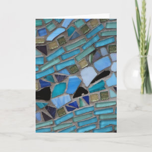 Blauw Zee Glas Mozaïek Wenskaart Kaart