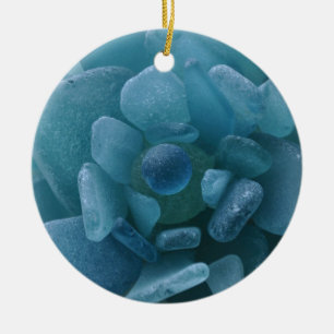 Blauw Zee Glazen ventilator Keramisch Ornament