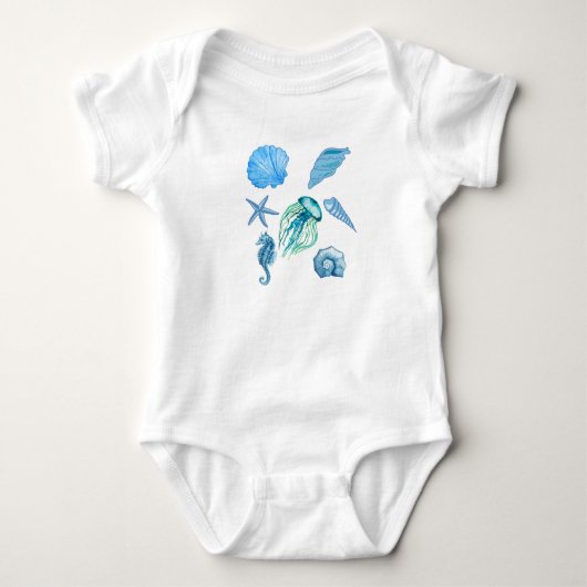 Blauw Zee Kunst Romper (Voorkant)
