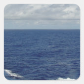 Blauw Zee oceaangolven Vierkante Sticker (Voorkant)