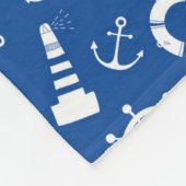 Blauw Zee Patroon Fleece Deken (Hoek)