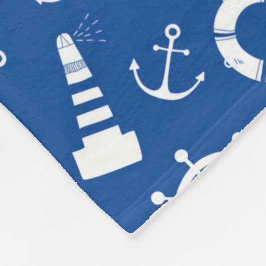 Blauw Zee Patroon Fleece Deken (Hoek)