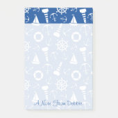 Blauw Zee Patroon | Jouw namen toevoegen Post-it® Notes (Voorkant)