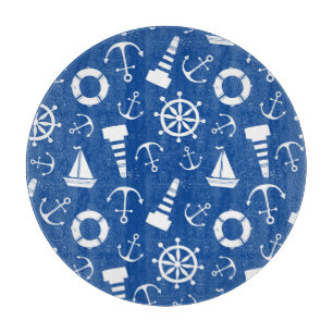 Blauw Zee Patroon Snijplank