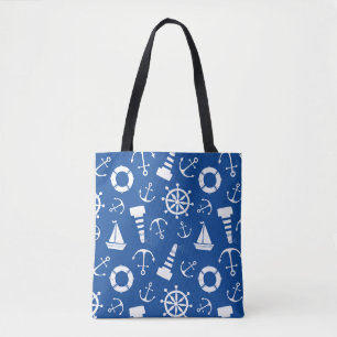 Blauw Zee Patroon Tote Bag