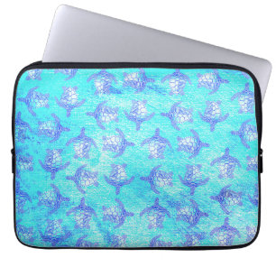 Blauw Zee schildpad Print Laptop Sleeve