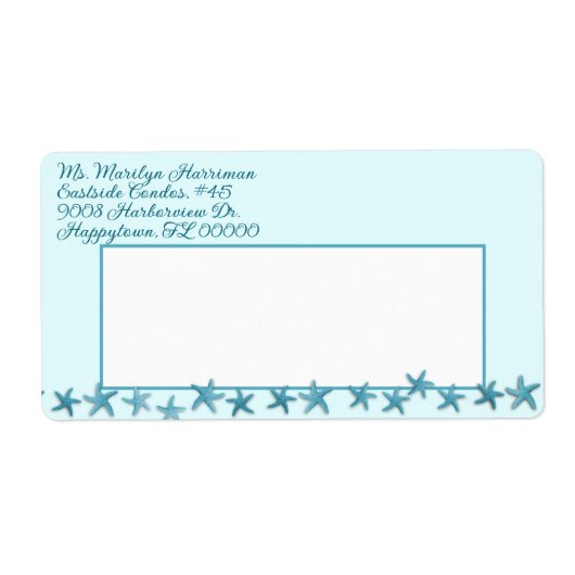 Blauw Zee sterft aangepaste verzendlabels Etiket (Voorkant)